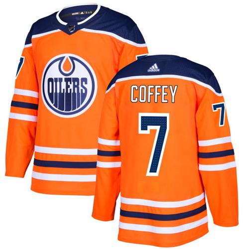 Adidas Men Edmonton Oilers #7 Paul Coffey Orange Home Authentic Stitched NHL Jersey